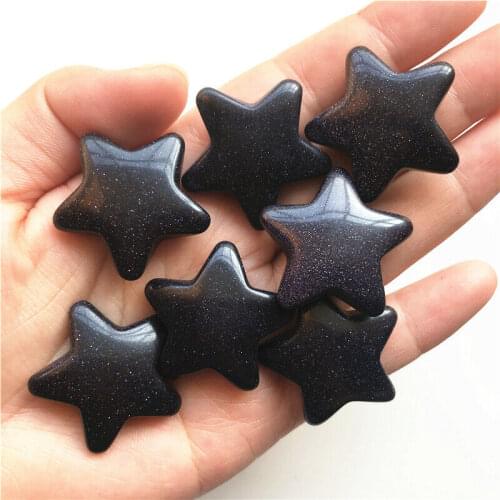 30mm Natural Blue Sandstone Crystal Star Shape Meditation Healing Polished Stone Gift Natural Quartz Crystals 1PC