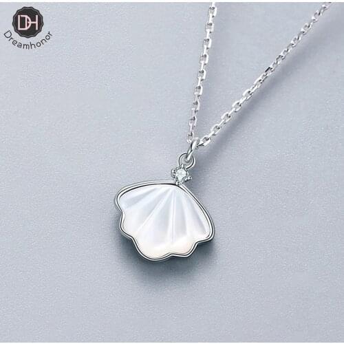 Dreamhonor 2021 New Fashion Shell Zirconium Pendant Necklaces For Women Jewelry Girl Gift