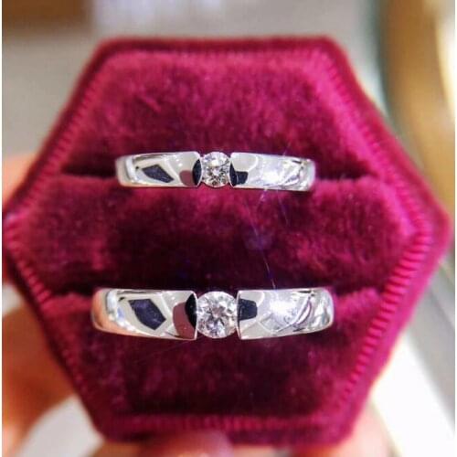 New Moissanite Couple Ring for Woman Man Birthday Gift 925 Silver Jewelry Engagement Ring Never Fade With