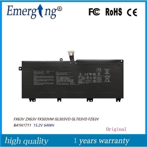 15.2V 64Wh Original Laptop Battery B41N1711 For ASUS ZX63 ZX63VD ZX73VM GL703 FX705D FX705 GL503GE GL703VM GL703VD GL703GE