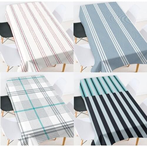 Geometric striped lattice wedding decoration Anti-stain tablecloth table cloth set rectangular table tablecloth red table cloth