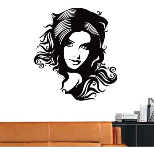 Beauty Salon Sticker Hair Salon Wall Decal Barber Shop Scissor Vinyl Window Decals Decor Mural Hairdresser Glass Sticker