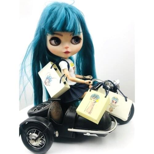 New 1PCS Chinese Style Dolls’ Bag Cute Opera Character Shopping Handbag for Blyth Licca Barbis 1/6 Bjd Accessories