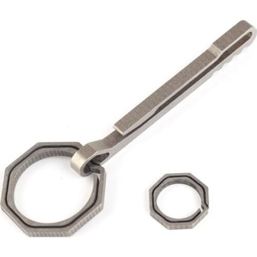 Octagonal ring EDC Titanium Alloy Key Chain Multi Functional Buckle Carabiner Clip Camping Equipment tourism Outdoor Multi-tool