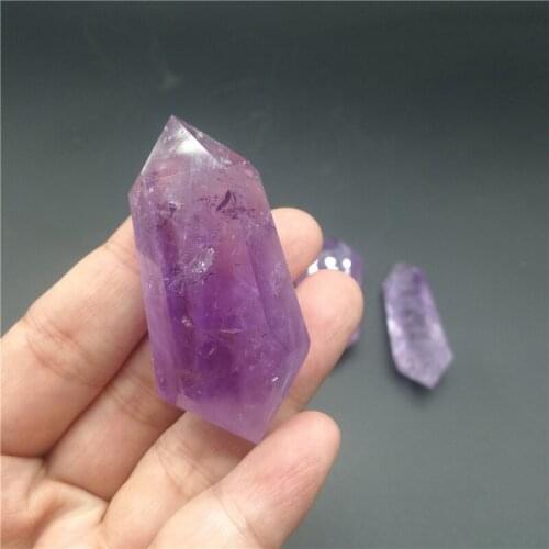 High Quality Natural Amethyst Purple Quartz Crystal Double Wand Points Healing