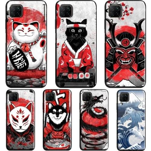 Red Sun Japanese Japan Art Case For Huawei P30 Lite P20 P40 Pro Mate 20 P Smart 2021 2019 Nova 5T Honor 9X 8X 10i 8A