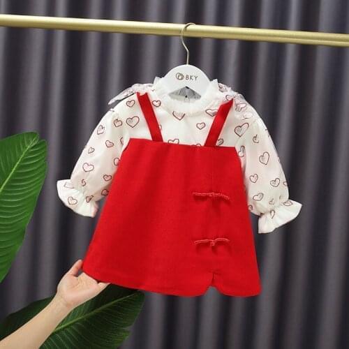 Winter Baby girls sweet lace collar fairy Dress warm princess dress fake two-piece dress Kids