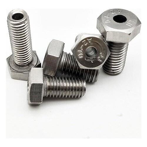 2PCS M12 M14 M16 stainless steel hollow screws lamp fitting hex bolts hexagon threading screw through hole bolt 16mm-30mm length