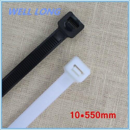 200pcs/lot 10*550mm Black White Nylon Wire Cable Zip Ties, Cable Ties