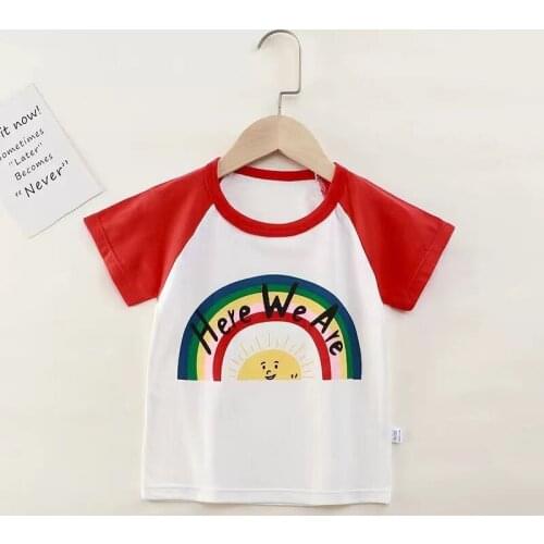 2021 Baby Clothes Funny Kawaii Cute Cartoon Girls Boys T Shirt Fashion Short Sleeve Print T-Shirt Summer Kids Shirt
