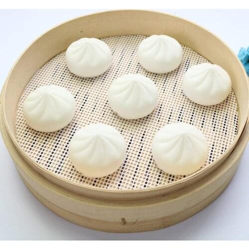 5pcs Kitchen Silicone Steamer Mesh Non Stick Pad Round Shape Dumplings Mat Steamed Buns Baking Pastry Dim Sum Mesh