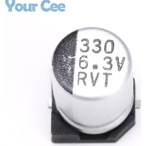 50 pcs 6.3V 330UF SMD Aluminum Electrolytic Capacitors 6*7MM