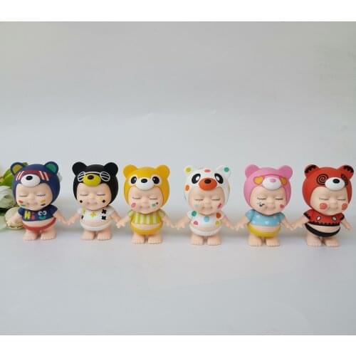 6pcs/lot So So Cute Lovely Baby Doll 6cm High Quality Genuine Kids Toys Car Decoration