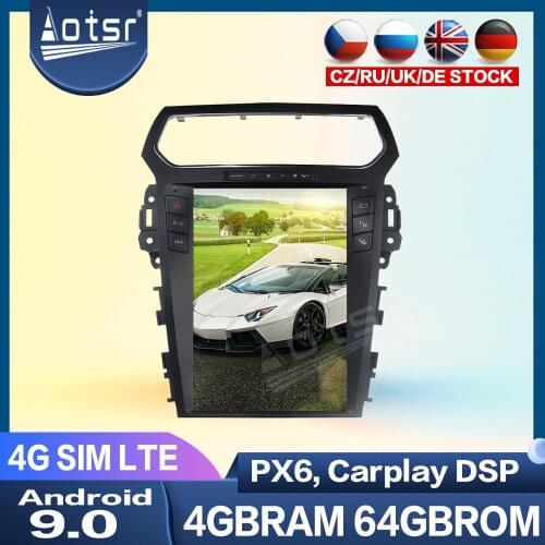 Tesla Big Screen Car Radio Tape Recorder For Ford Explorer 2011+ Multimedia Player Android 9.0 GPS Navigation Audio Audio Stereo