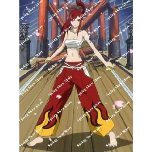 Free Shipping FAIRY TAIL Heroine Erza Scarlet Cosplay Costume Anime Custom Made Bandage Uniform