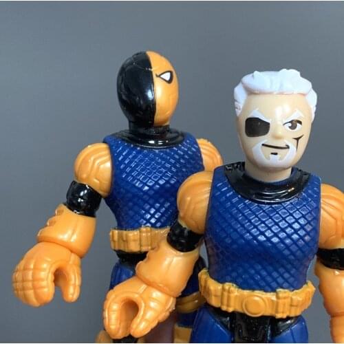2Pcs DC Super Friend Slade Deathstroke Action Figure Villain Movie Toys Doll Xmas Boys Gift