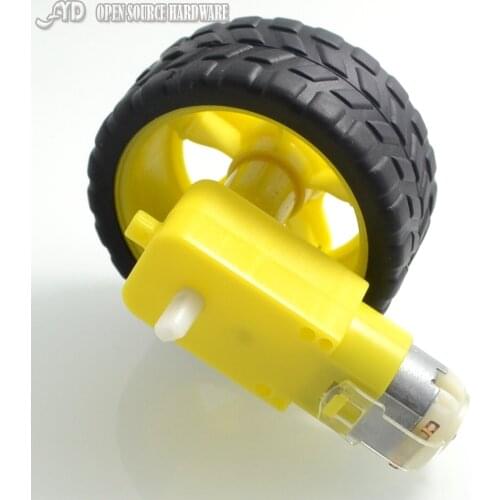 Deceleration DC motor + supporting wheels smart car chassis, motor robot car wheels