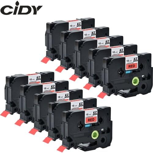 CIDY Black on red 10pcs TZe441 TZe 441 TZ 441 TZ441 TZ-441 TZe-441 Laminated Adhesive Labels Tape Compatible For Brother