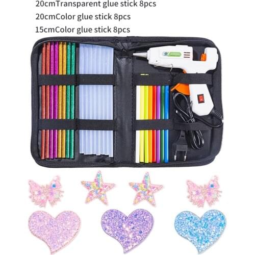 Hot Melt Glue Gun Kit High Temperature Hot Glue Gun Full Size 20W with 24 Glue Sticks And Carry Bag For DIY Patch coat clothes