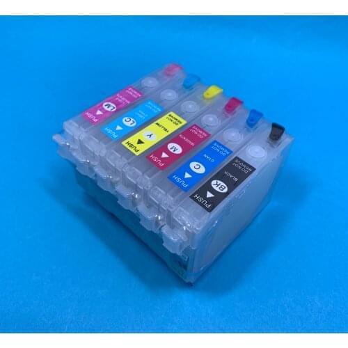 YOTAT Refillable ink cartridge T0851 T0851N T0852N T0853N T0854N T0855N T0856N for Epson Photo 1390 / Epson Stylus T60 printer