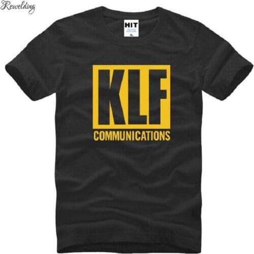 The KLF Communications Rock T Shirt Men Hip Hop Short Sleeve O Neck Cotton Man T-Shirt Cool Tee Shirt Homme Camisa Masculina