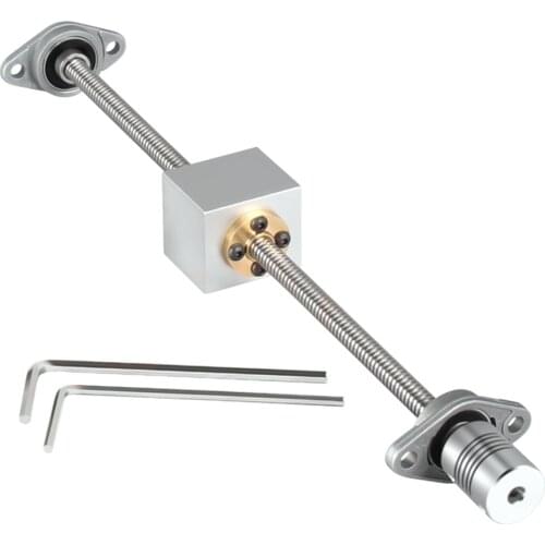 Cnc Router Kit T8 Lead Screw T8 Lead Screw 100-700mm Diameter 8MM Trapezoidal Screw Nut Screw Set With Nut Holder Horizontal