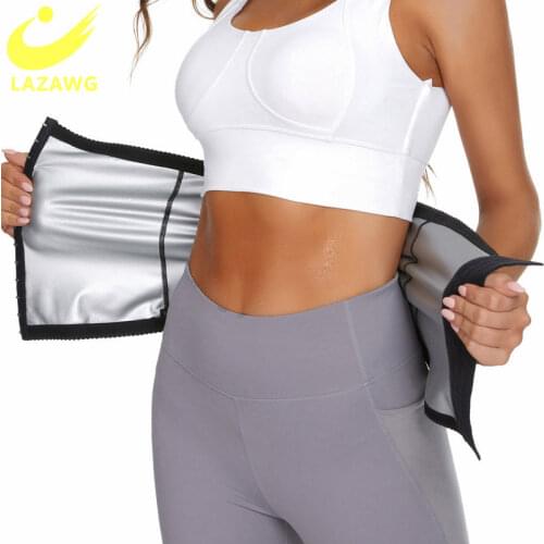 LAZAWG Sauna Waist Trainer Belt Women Slimming Sweat Neoprene Wrap Fajas Colombianas Hooks Body Shaper Corset Cinchers Shapewear
