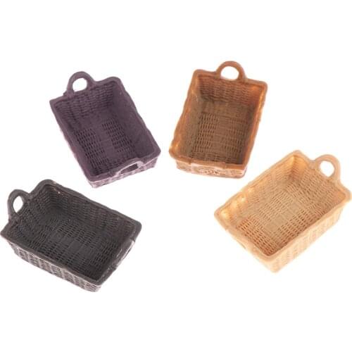 New Arrival 1:12 Dollhouse Miniature Mini Resin Bread Basket Food Storage Basket Accessories Doll house storage Home Decor Toys