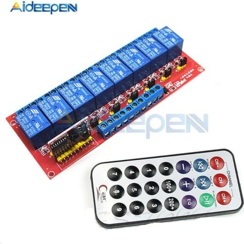 Multi-function DC 5V 12V 8 Channel Infrared Remote Control Relay Module With Dual Trigger Two-way Driver IC Module Bidirectional