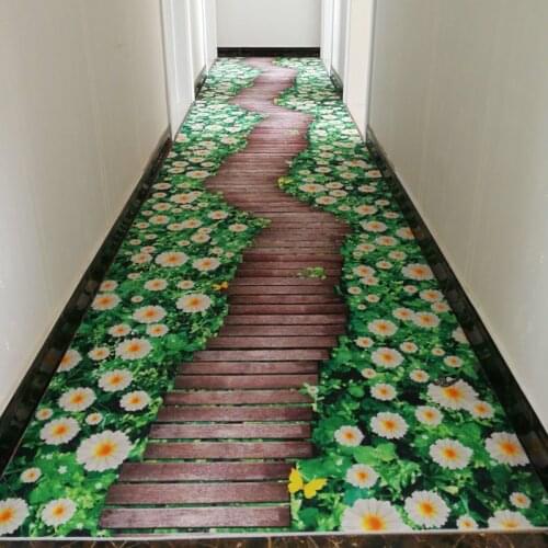 Multi Size 3D Green Grass Road Rose Carpet Bedroom Decoration Soft Floor Carpet Living Room Floor Rugs Slip Resistant Mats a-304