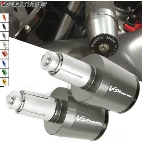 Motorcycle Accessories CNC Aluminum 7/8'' 22MM Handlebar Grips Handle Bar Cap End Plugs For SUZUKI DL650/V-STROM 2004-2012