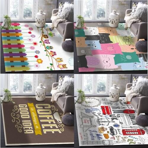Cartoon animation creative pattern music design rug bedroom decor Carpet in the bedroom prayer mat muslim round area rug Mats