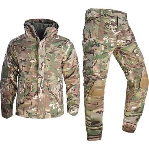G8 Tactical Jacket+Pants mens Camouflage Waterproof windproof softshell suit For Outdoor camping Hiking Hunting Free shipping