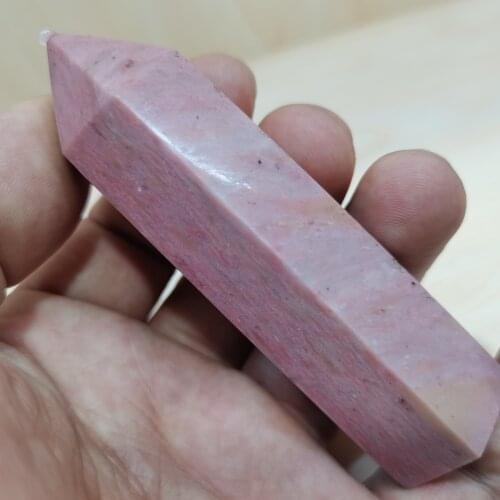 Natural Crystal China Rhodochrosite Quartz Point Healing Stone Hexagonal Prisms 50-90mm Obelisk Wand Treatment Stone DIY Gift