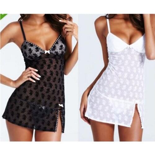 2017 New Fashion Women Lace Lingerie Dress New Nightwear Underwear Babydoll Sleepwear G-string Mini Dress Sexy Backless Lingerie