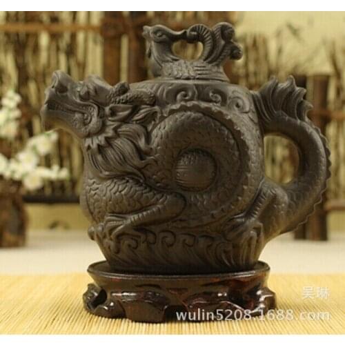 Authentic yixing teapot dragon and phoenix tea pot 500ml big capacity purple clay tea set kettle kung fu teapot
