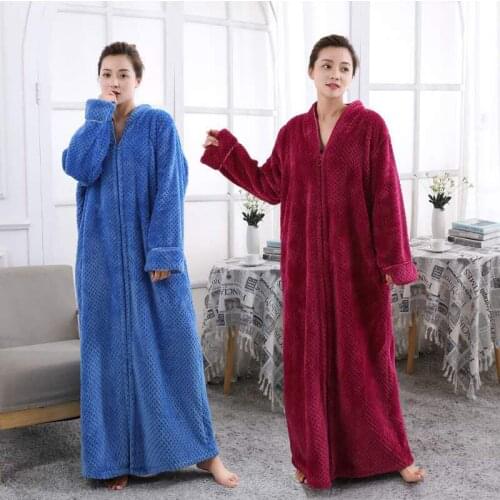 Autumn and Winter Bathrobe Loose Pregnant Womens Pajamas Couple Yukata Babe Velvet Zip Home Clothes Womens Pajamas Wholesale