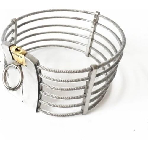 Stainless Steel Neck Collar Fetish Slave Restraints Role Play Choking Rings Sex Furnitures Adult Games Sex Toys Couples BDSM