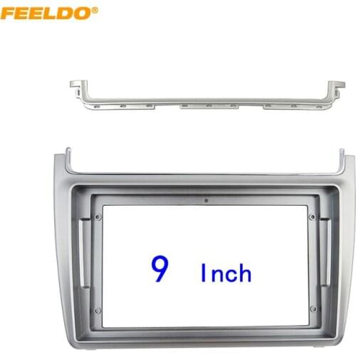 FEELDO Car Audio 2Din Fascia Frame Adapter For Volkswagen Polo Bora 9" Big Screen DVD Dash Installation Panel Frame Kit #HQ6545