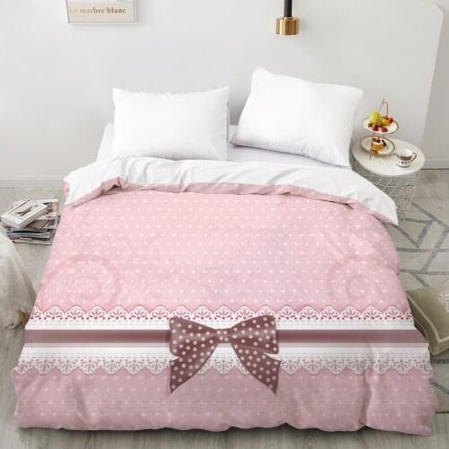 3D Duvet cover Quilt/Blanket/Comfortable Case Luxury Bedding 135 140x200 150x200 220x240 200x220 for Home Bow brown