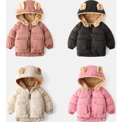 2021 Winter Down Coats for Toddler Kids Zipper Jackets Baby Girls Cartoon Hooded Tops Kis Boys Warm Down Jacket Children Clothes