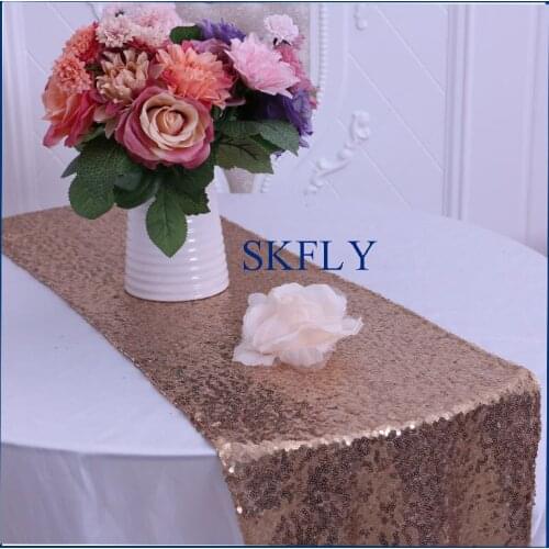 RU009K1 Good quality many colors available heavy beaded antique gold sequin table runners