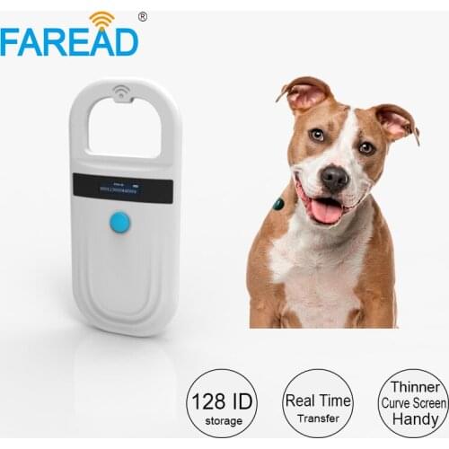 Free shipping 134.2khz RFID microchip scanner reader for dog cat horse animal FDX-B data storage