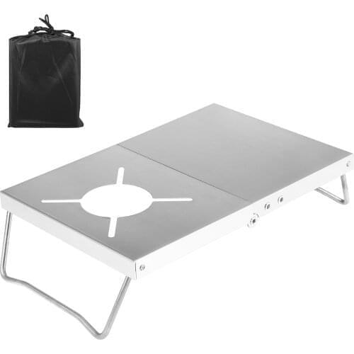 Folding Stove Table Portable Camping Stove Stand Bracket Holder BBQ Grill Folding Picnic Desk For Fishing Hiking Picnic