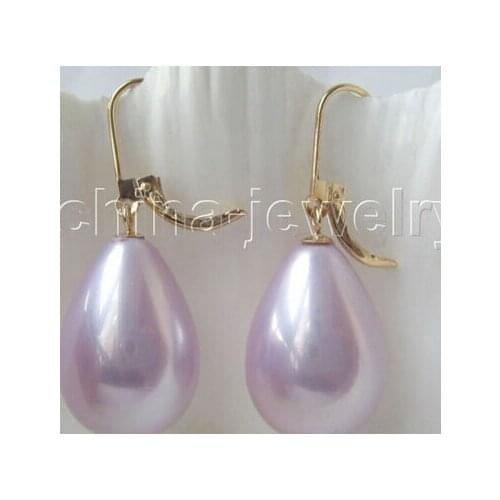 Gorgeous purple south sea shell pearl earring->Lovely Fine Nobility Ladys Womens Earrings