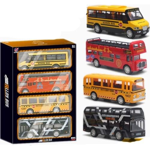 High simulation 1:90 alloy pull back bus combination,original packaging,childrens collection and decoration gift,free shipping
