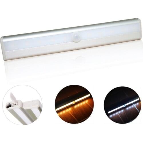 Bright 10LED Wireless PIR Motion Sensor Night Light Lamp For Bedroom Cabinet Wardrobe Drawer Battery Power Stick On Lamp