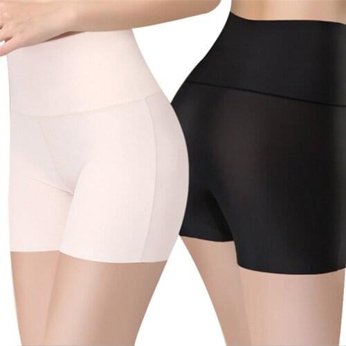 Femme Briefs Panties Underwear Women Summer Seamless Ice Silk Safety Pants High Waisted Pants