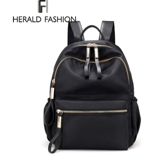 Herald Fashion Women Backpacks High Quality School Bags for Teenagers Female Nylon Travel Bags Girls Bowknot Backpack Mochilas