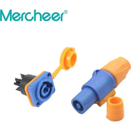 1 Set Waterproof 20A Powercon led speakon Power plug Panel Mount Adapter IP65 True Locking Cable Aviation connector 3pin NAC3FCA